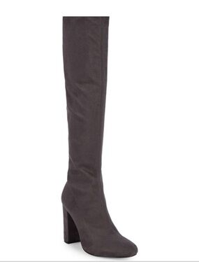 Renvy Neiman Marcus Dark Gray Tall Block Heel Suede Boots Women’s Size 9